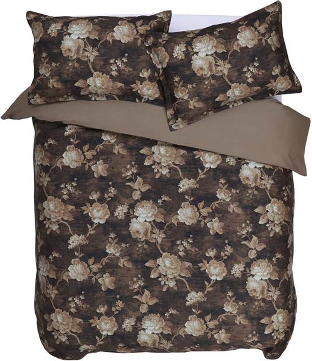 M.M Linen Desdemona Dekbedovertrek - Extra breed - 260x200/220 cm - Bruin