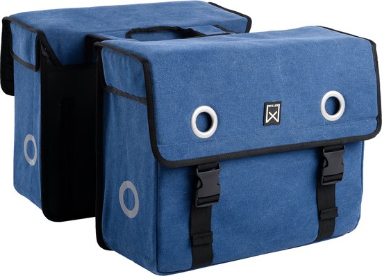 Willex Dubbele Fietstas - Canvas - Reflectie - 30 liter - Universele Bevestiging -Zwart van Willex — afbeelding 3