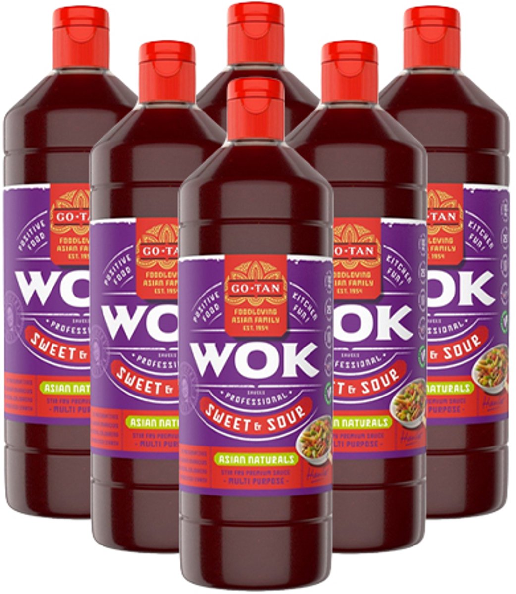 Go-tan - Woksaus Sweet & Sour - 6x 1ltr