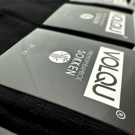 Chaussettes VOLQU® - Série Bamboe - 6 paires - Taille 39 42 - Chaussettes hommes - Chaussettes femmes - Chausettes régulières en Katoen Premium - Zwart