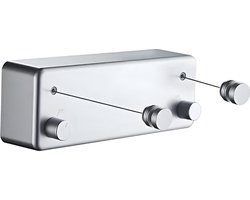 ApexArte® Waslijn Uittrekbaar - Wanddroogrek - Wasdraad - Zilver