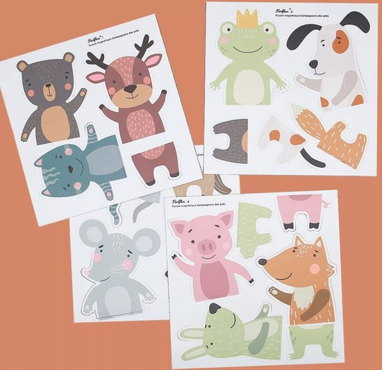 FERFLEX - Magneet Dieren Puzzel - Magneten - magneten kinderen - magneten kinderkamer - decoratie - magneten speelgoed
