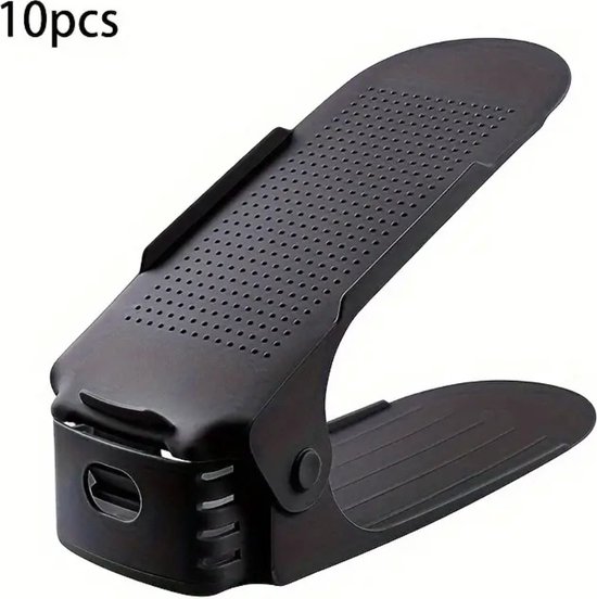 Étagère à chaussures Livano - Banc à chaussures - Système de rangement Chaussures pour femmes - Organiseur - Zwart - 10 pièces