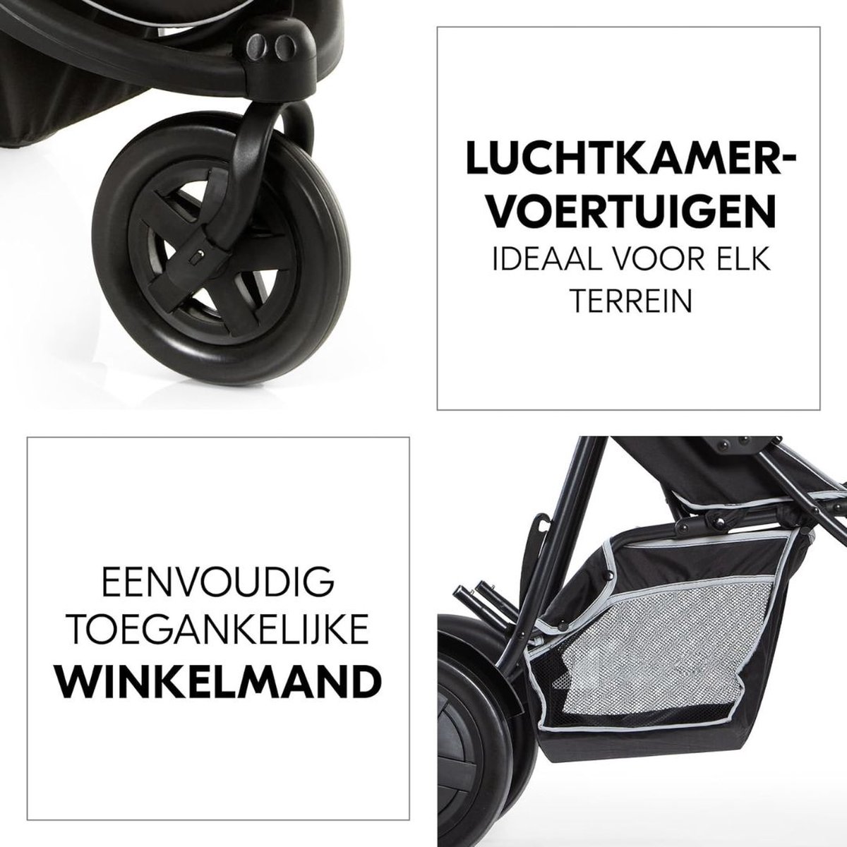 ApexArte® Duo Kinderwagen - Buggy - Tweeling - Wandelwagen - Zwart — cadeau in Cadeau-ideeën - foto 6