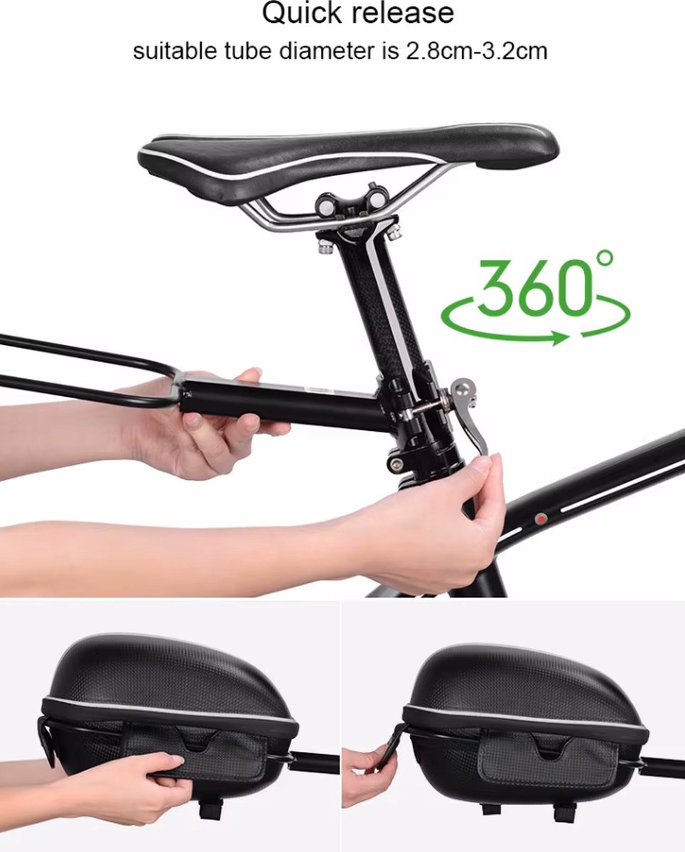 Rockbros - Zadeltas voor achterop de Fiets - Waterdichte Fietstas - Reflecterend - Zwart — cadeau in Sport & Outdoor - foto 7