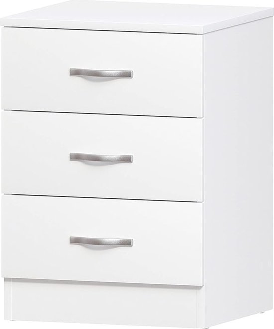 thumbnail: Liink1Ga Nachtkastje Wit 70x40x75cm - Commode Met 3 Lades Voor Slaapkamer, Woonkamer Of Kantoor, Ruimtebesparend Design