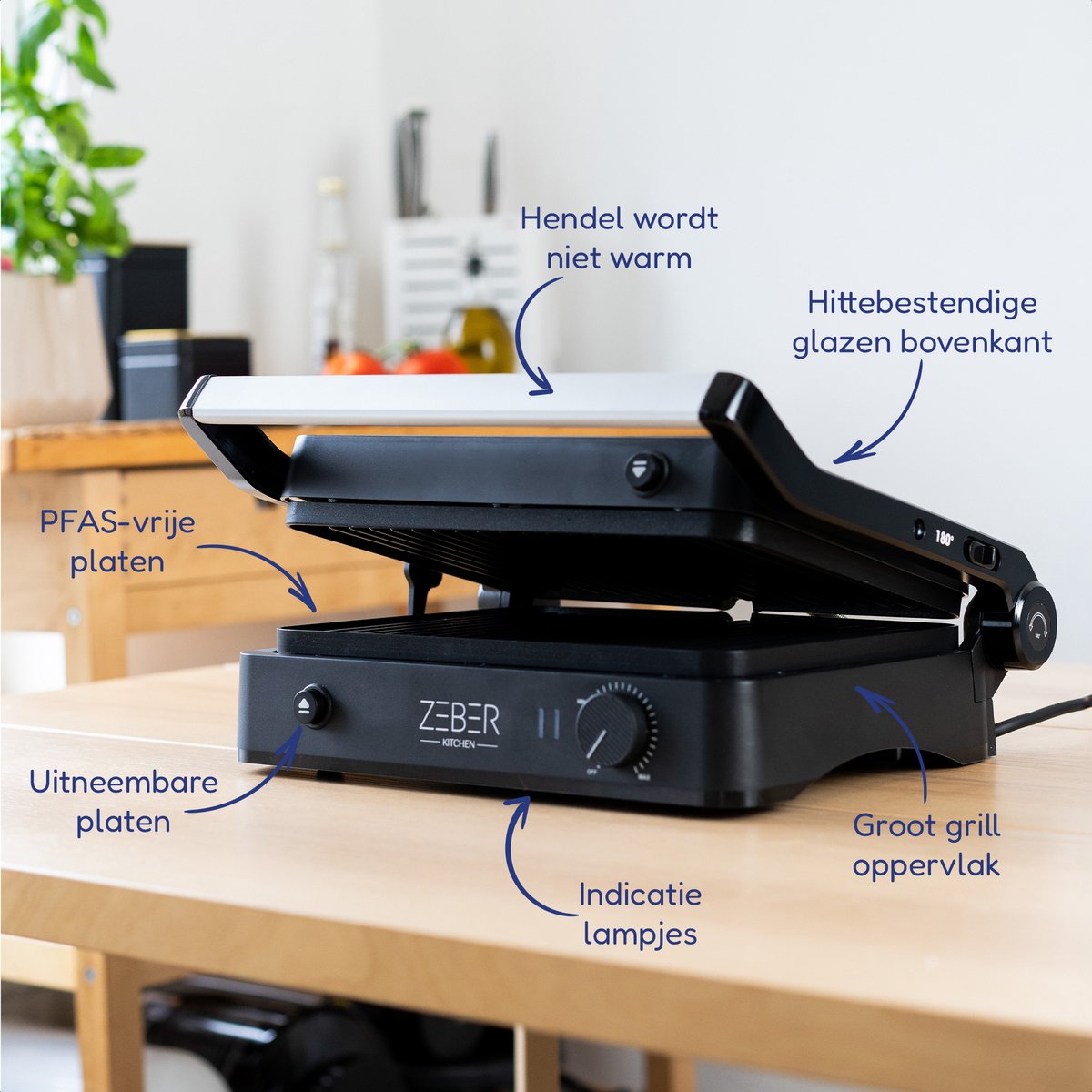 Tosti XL Contactgrill - PFAS Vrij thumbnail 2