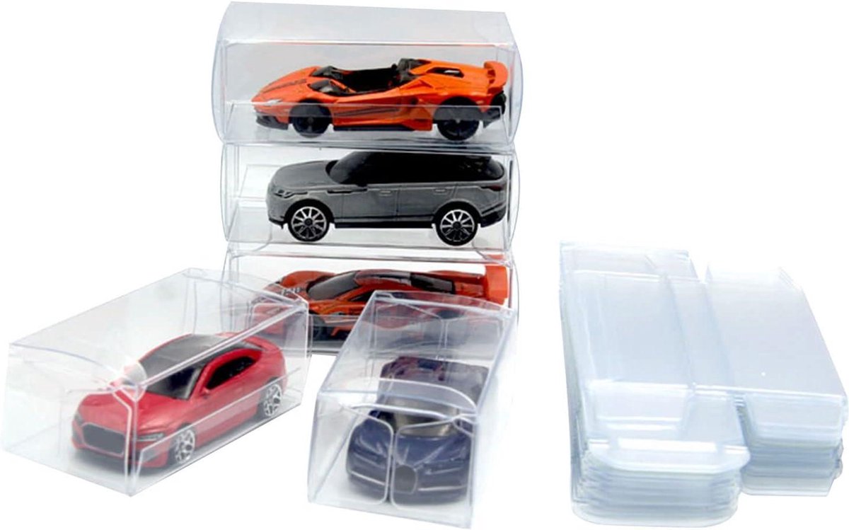 10 stuks doorzichtige vitrinekast, speelgoed autodisplaybox, PVC
