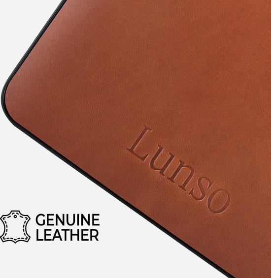Lunso Geschikt voor Kobo Libra H20 hoes (7 inch) - Leren sleepcover - Cognac van Lunso — afbeelding 2