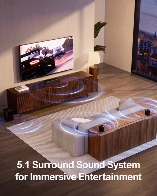 Soundbar - Soundbars - Soundbars voor TV - Soundbar met Subwoofer - Luidspreker - 250W - met 2 Surround Speakers — afbeelding 4