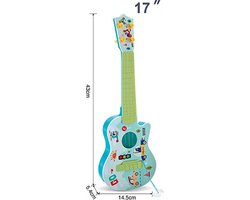 WK Kids -17 inch Ukelele -Kinderen hebben het plezier om te spelen -43*14.5*5.4cm - 4 snaren ukelele - Kinder Gitaar-Kinder Muziekinstrument-Blauw