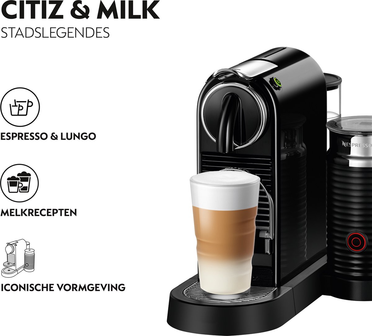 Nespresso De'Longhi CitiZ & Milk EN267.BAE - Koffiecupmachine - Zwart thumbnail 4
