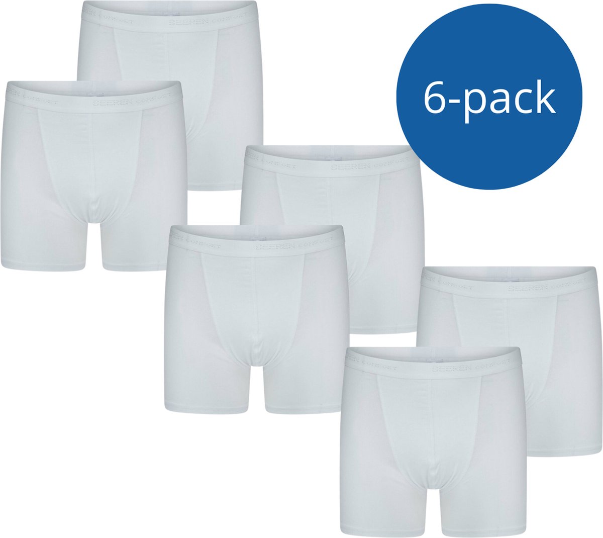 Beeren bodywear Roger Heren Boxershort Wit 6-pack maat M