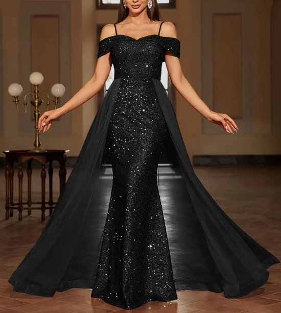Object PAILLETTEN - Cocktailjurk - black/zwart