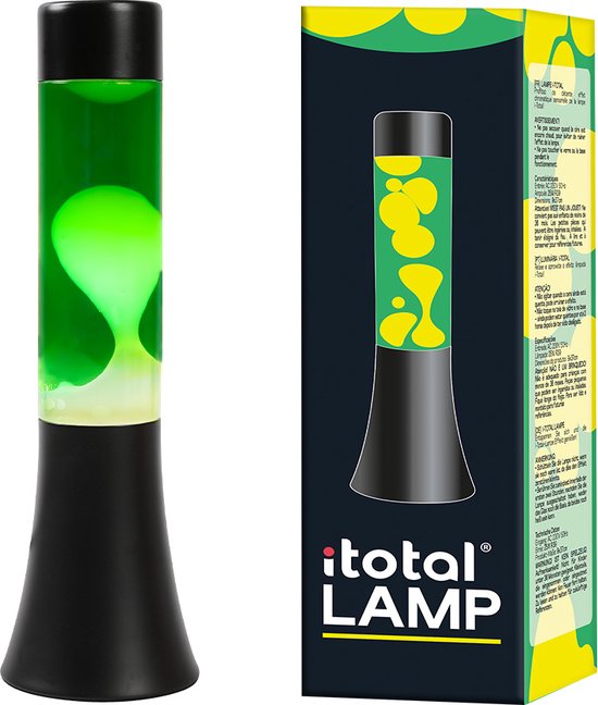 Lava Lamp I-TOTAL Lavalamp Magma 40 Cm - Blauw/Witte Was | Retro Sfeerlamp Met 25W Lamp | Jaren 60 Design Blauw Witte Lava Lamp