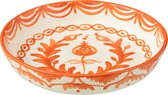 J-Line schaal Granada Low - keramiek - wit/oranje - large