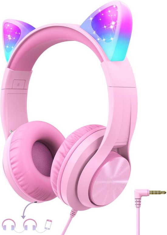 Kinderkoptelefoon Bluetooth – Panda-design – Veilig Volume Onder 85 DB – IPX6 Waterdicht – 30 Uur Speeltijd – Ideaal Cadeau Voor Kids