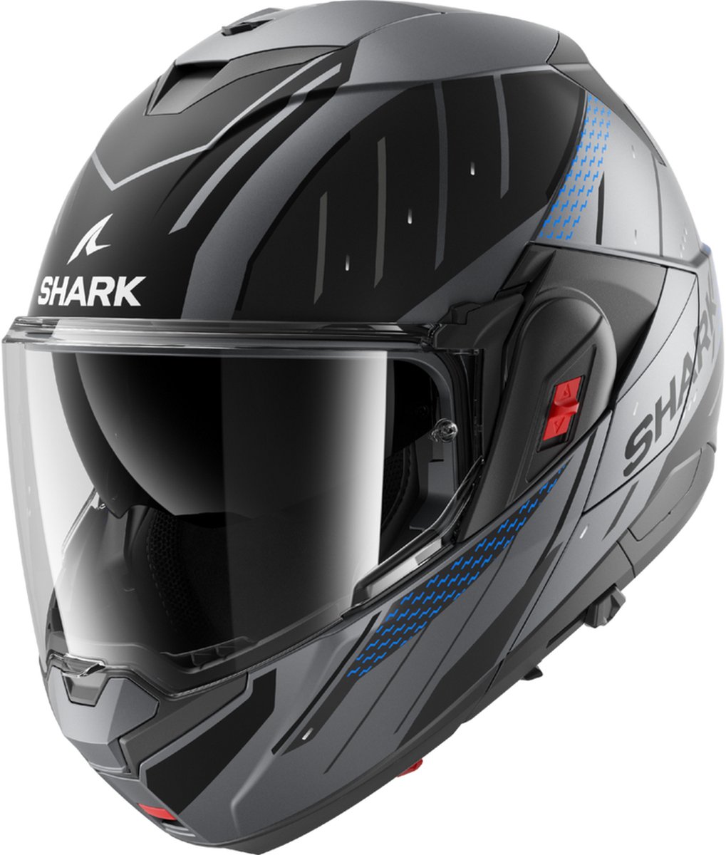 Shark Oxo systeemhelm motorhelm Rydger mat antraciet blauw zwart - Maat S