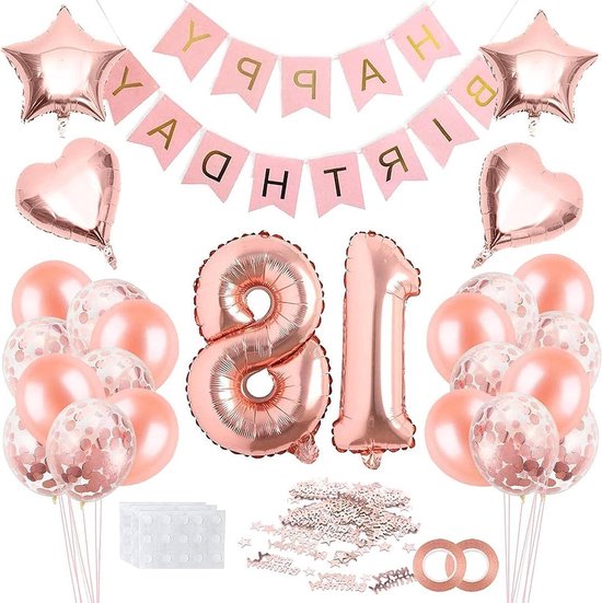 18 jaar verjaardag versiering en decoratie
