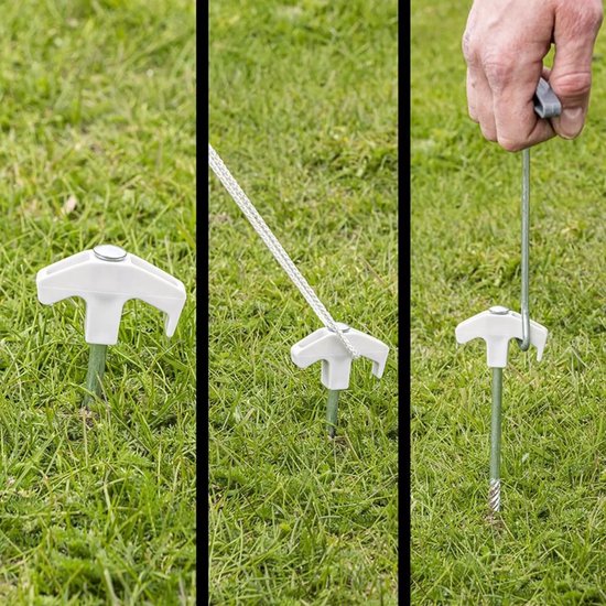 ProPlus Tentharingen 20cm - Schroefbaar Metaal - Kunststof Haak - 20 Stuks met Koffer van ProPlus — afbeelding 2