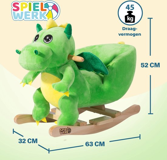 Spielwerk Schommelstoel kinderen dino met veiligheidsgordel