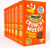 Holie's Crunchy Muesli Banana Pecan 6x 400gr - ontbijtgranen - suikervrij - gezond - vegan