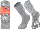 Norfolk Warme Antislip Huissokken - Fluffy sokken - Warme Pluche - Dikke Slofsokken - Winterhuissokken - Maat 39-42 - Grijs - Mercury