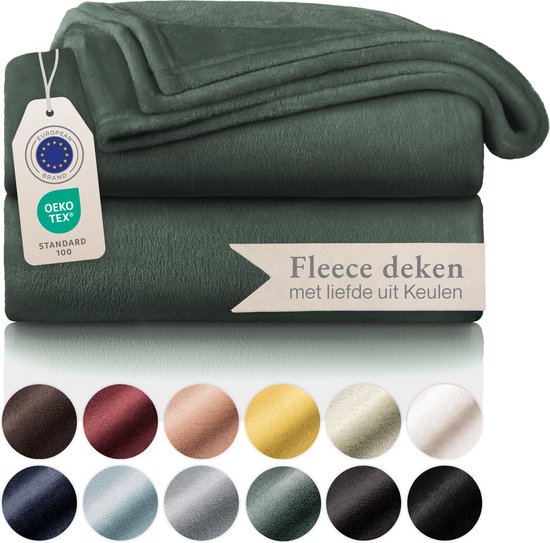 Blumtal - Fleece Deken - Super Zacht Fleece Plaid 220x240 cm - Groen