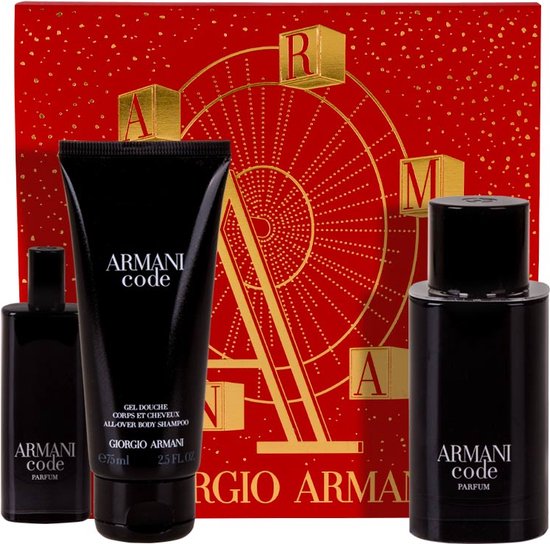 ARMANI ARMANI CODE LE PARFUM Parfum set mannen 3 stuks EDP 75 ml + EDP 15 ml + Douche