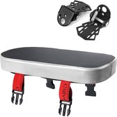 Ensemble Repose-Pieds Siège Enfant Vélo - Coussin PU Cuir + Accoudoir + Pédales Marron