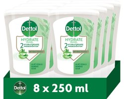 Dettol No-Touch Navulling Handzeep Aloë Vera & Bamboe (Hydrate) 250ml - 8 stuks - Voordeelverpakking