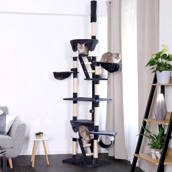 Freestyle klimboom voor katten - Verticale paalset - 1,70 m tot 2,15 m