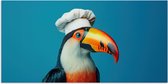 Poster 80x40 cm - Toekan - Papegaai - Vogel - Koksmuts - Posters - Wanddecoratie keuken - Muurdecoratie woonkamer - Decoratieve accessoires - Kamer muur decoratie