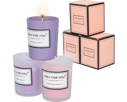 Geurkaarsen set van 3 - Sfeervolle sfeerverlichting Purple Reverie
