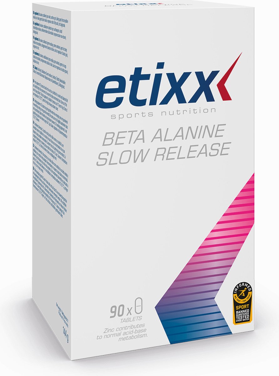 Goedkoopste Etixx Beta Alanine Slow Release - Sports Nutrition - Supplementen - 90 tabletten - Verhoogt de spierbuffercapaciteit - Uitstellen van spierverzuring - Minimaal 4 weken in te nemen - Vegan
