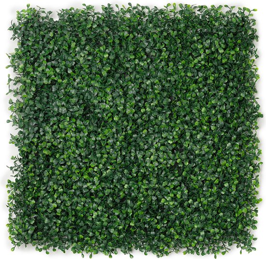 Mur végétal haie artificielle - Mur Plantes - Pour intérieur et extérieur - Buxus style romain - 50 x 50 cm