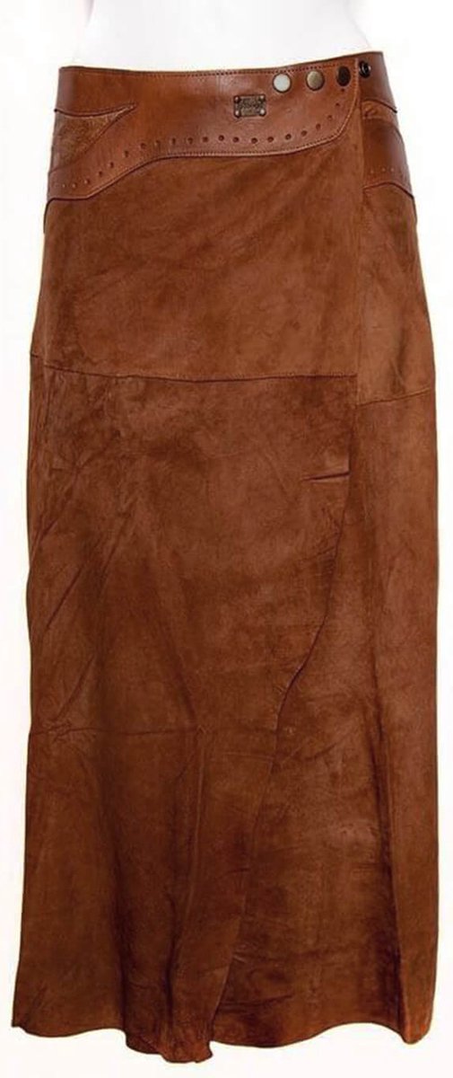 Doenya® maxi omslagrok suede Inlay (bruin)