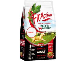 Fit Active Pure Beef & Rosehip SMALL – Hypoallergene mono-eiwit hondenbrokken zonder kip of tarwe – Hondenvoer met rundvlees - Kleine rassen - 3kg
