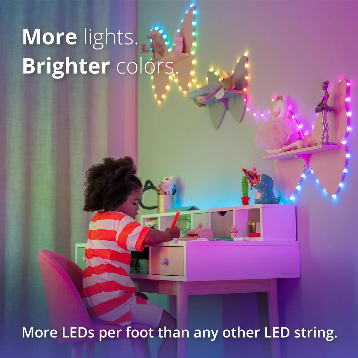 Twinkly Candies Hearts Lichtsnoer - 200 LED RGB - 12 meter - App-gestuurd - Binnen - Groen snoer – foto 4