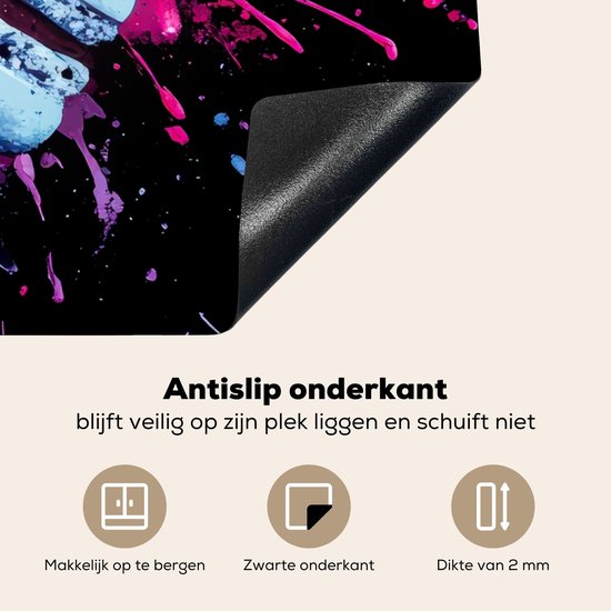 KitchenYeah® Protection plaque induction 60x60 cm - Macarons - rose - coloré - Protege plaque de cuisson - Couvre plaque induction - Protecteur d'induction - Cuisine