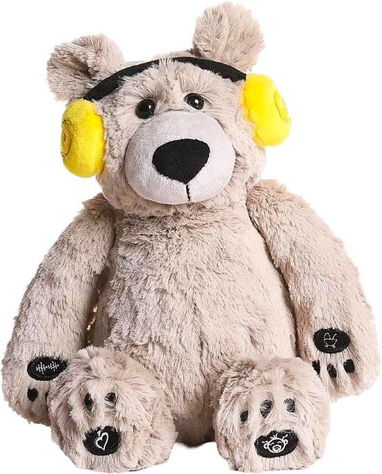 ByTwinly Hartslag Knuffel – Slaapknuffel Beer – White Noise Knuffel – Muziek Knuffel – Teddy – Teddybeer – Witte Ruis Geluid – Beer Knuffel Bedtijd – Pluche – Heartbeat – Kraamcadeau – Baby