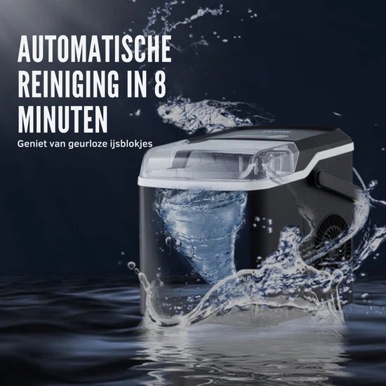 Ijsmachine Ijsmaker 105 W ijsblokjesmachine ijsblokjesmachine roestvrij staal 11,8 kg / 24 uur Bereiding ijsblokjesmachine in 7 minuten van Merkloos — afbeelding 3