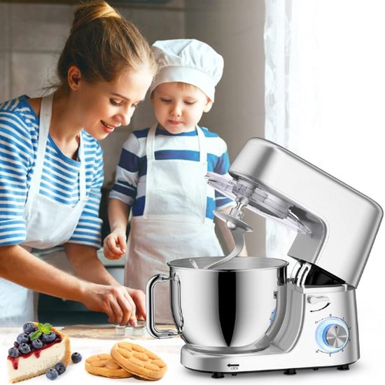 JB® Deegmachine - Deegmixer - Kneedmachine Keukenmachine - Kneedmachine - Deegkneder - Deeghaak - Kneedhaak - Keukenmixer - Keukenmachine - Keukenmixer Met Mengkom - Keukenmixer Machine - 6 Snelheden - 1800W - 7.2 Liter - Vaatwasserbestendig van JB — afbeelding 4