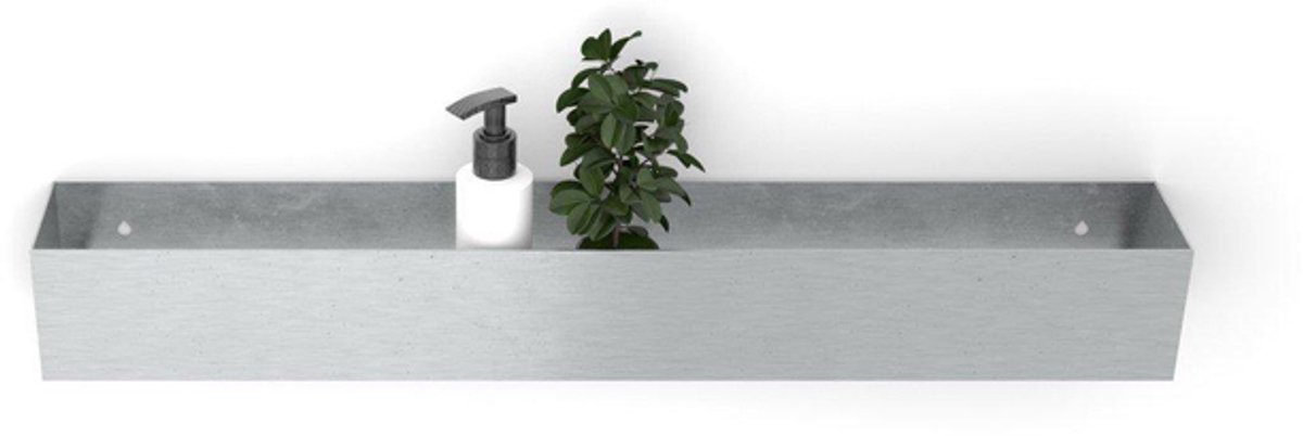 Looox Colour shelf box Special BoX rechthoek 60x10x10cm RVS geborsteld