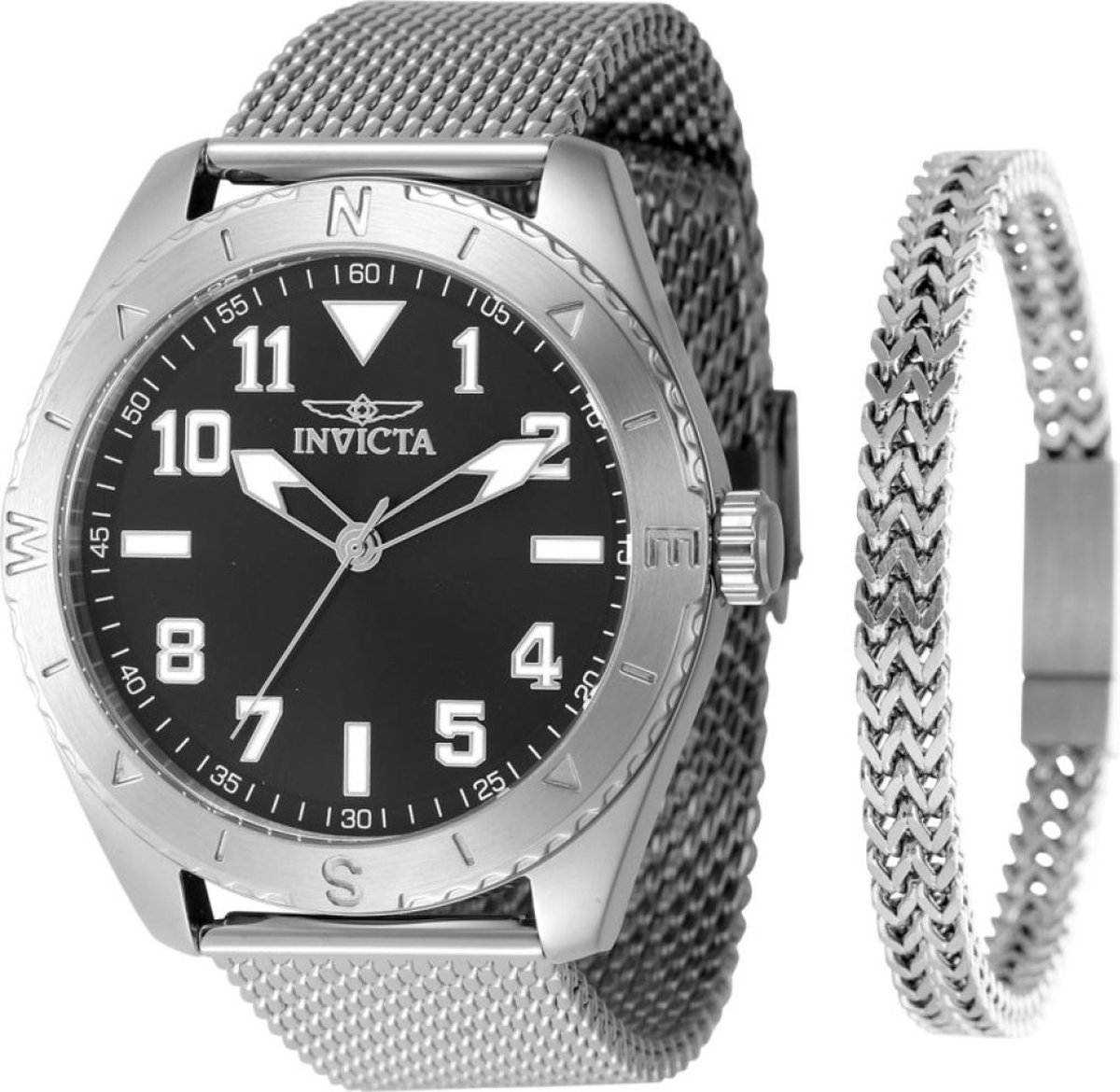 Invicta Specialty 48287 Heren Horloge - Waterdicht - Analoog - Quartz Uurwerk - Roestvrij Staal met grijze Wijzerplaat - 45mm