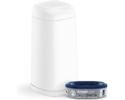 Angelcare Dress Up - Wit Luieremmer - Met OdourSeal™ Technologie & Navulcassette - Personaliseerbaar met Hoezen