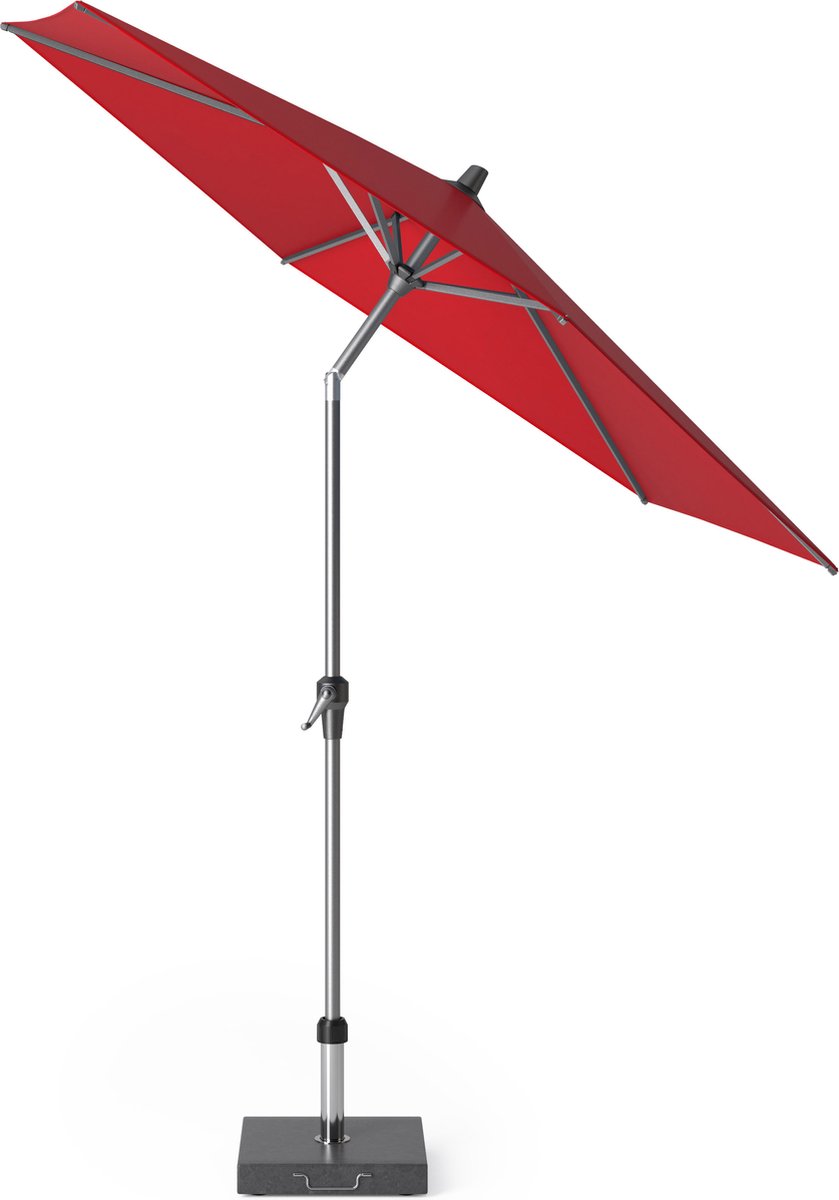 Platinum Sun & Shade - Middenstokparasol - Riva - Ø250cm - Rood - Kantelbaar - Easy-up draaisysteem - 96% UV protectie