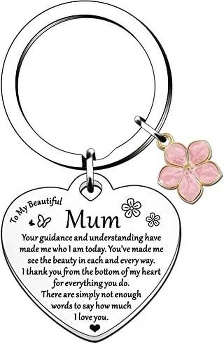 Nina’s Giftshop® Sleutelhanger Mama – Cadeau voor Mama – Moederdag Cadeau – Cadeau voor Haar – Verjaardagscadeau – Valentijn Cadeau – Kerstcadeau – Liefdevol Cadeautje