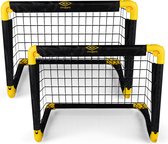 Umbro Voetbaldoel 50 x 44 x 44 cm - Voetbaldoeltjes Set van 2 - Voetbalgoal Opvouwbaar - Voetbal Goal Makkelijk Opbergen - Voetbal Training Goals voor Kinderen - Kunststof - Zwart/ Geel