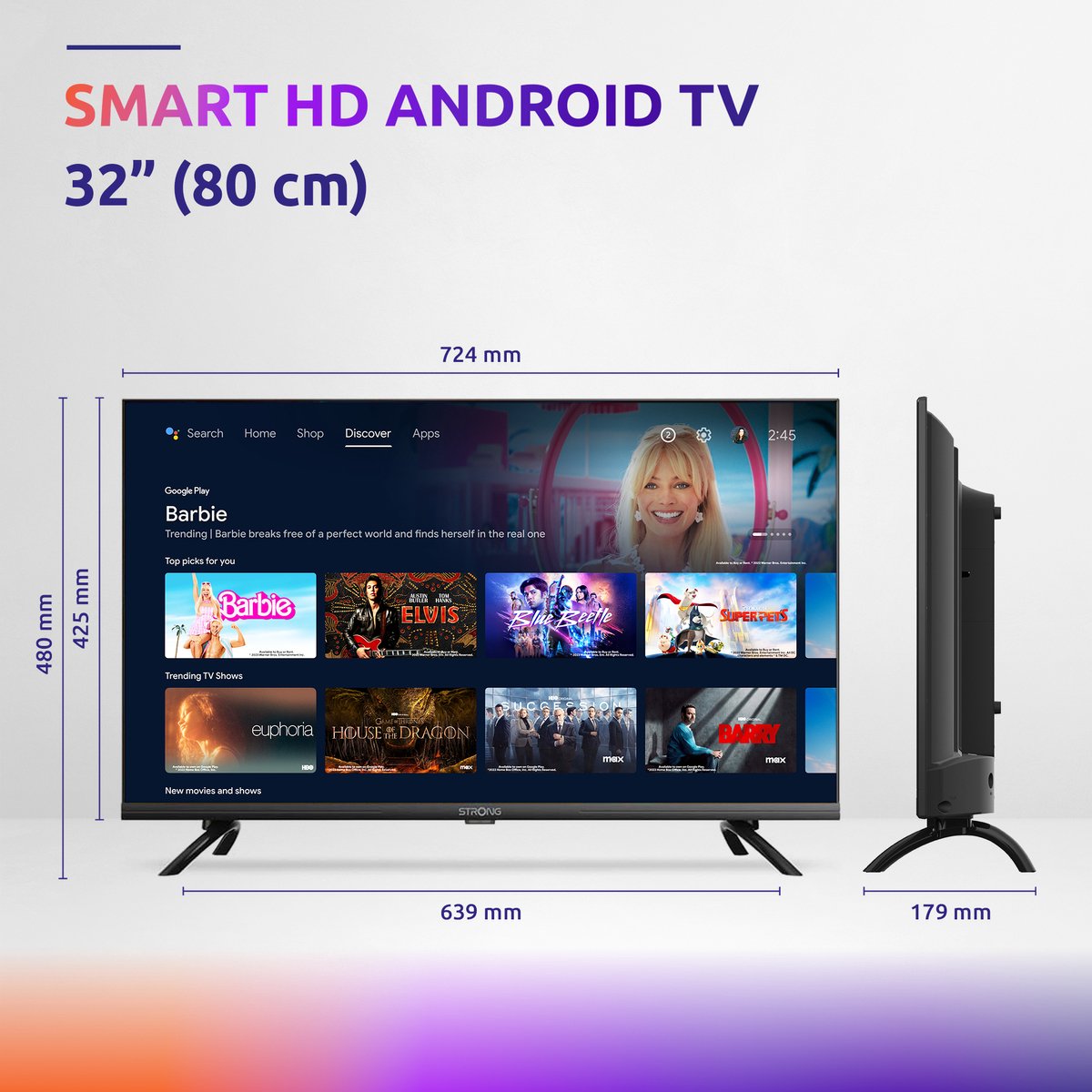 STRONG - 32" HDTV (80 cm) SRT32HD5553 - Connected TV met - afbeelding 3